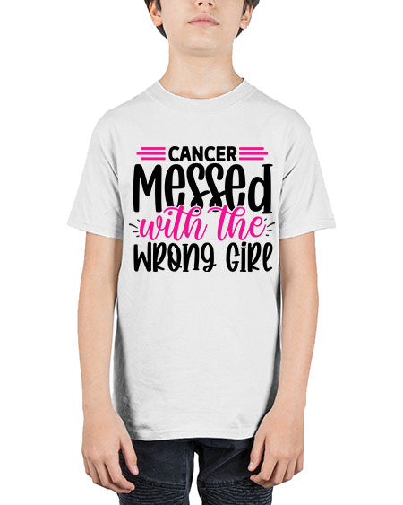 Cancer Messed with the Wrong Girl 29# - breast cancer - Youth Tee Unisex