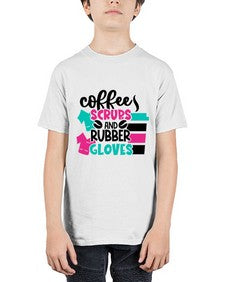 Coffee Scrubs And Rubber Gloves Style Style 664# - nurse - Youth Tee Unisex