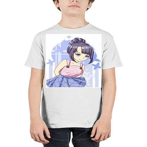 Cute and beautiful girl purple hair 167# - anime - Youth Tee Unisex