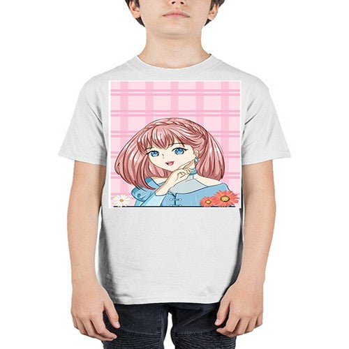Cute and beautiful princess pink short hair 72# - anime - Youth Tee Unisex