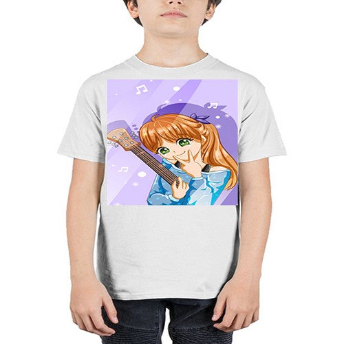 Cute and soft girl with guitar 53# - anime - Youth Tee Unisex
