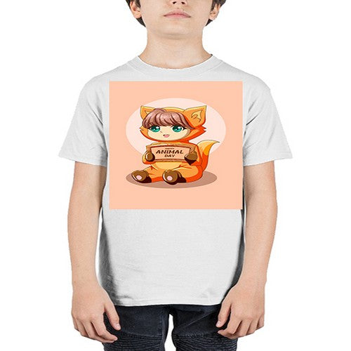 Cute girl with animal costume in animal day text 137# - anime - Youth Tee Unisex