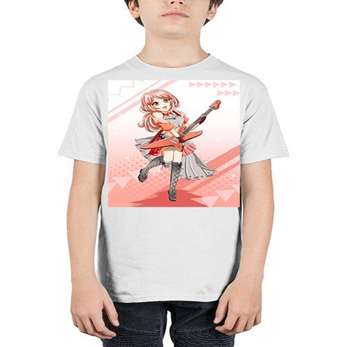 Cute rock star girl with guitar game 17# - anime - Youth Tee Unisex