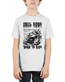 Devil rider 374# - skull and bones - Youth Tee Unisex