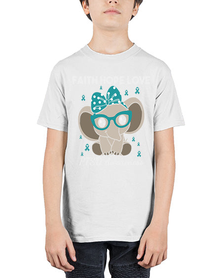 Elephant I Have PTSD Awareness 25# - PTSD - Youth Tee Unisex