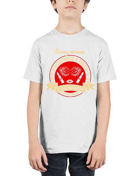 Every woman deserves a man to ruin her lipstick not her mascara Style 212# - beauty - fashion - Youth Tee Unisex