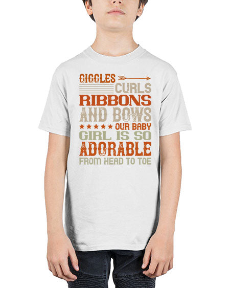 Giggles curls ribbons and bows Our baby girl is so adorable from head to toe Style 319# - baby - Youth Tee Unisex