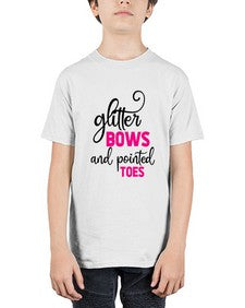 Glitter bows and pointed toes 127# - ballet - Youth Tee Unisex