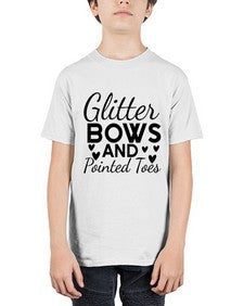 Glitter bows and pointed toes 129# - ballet - Youth Tee Unisex