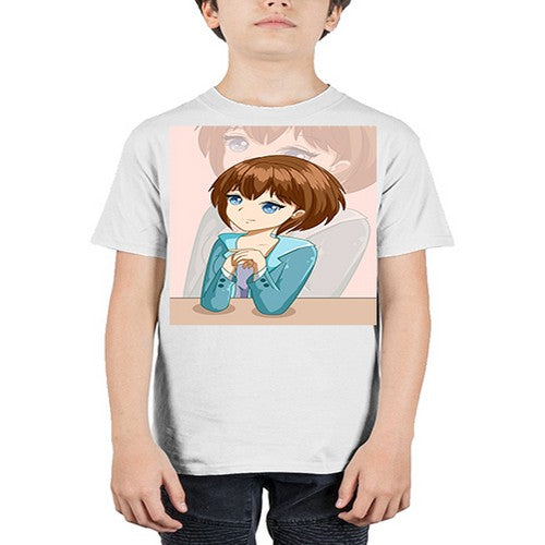 Happy beautiful and elegant girl brown hair 36# - anime - Youth Tee Unisex