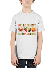 Hello Summer Strawberry 1040# - strawberry - Youth Tee Unisex