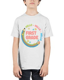 Hello first Grade Pencil 278# - first grade - Youth Tee Unisex