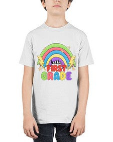 Hello first Grade Rainbow 280# - first grade - Youth Tee Unisex