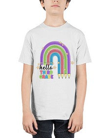 Hello third Grade Pencil Rainbow 347# - third grade - Youth Tee Unisex