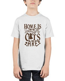 Home Is Where My Cats Are Style 15# - cats - Youth Tee Unisex