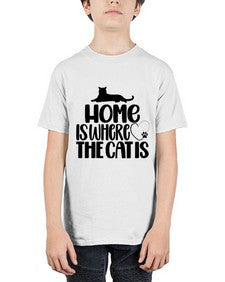 Home Is Where The Cat is Style 93# - cats - Youth Tee Unisex