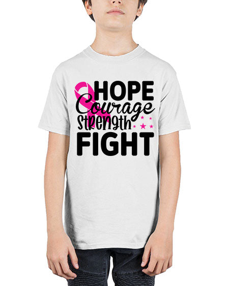 Hope Courage Strength Fight 21# - breast cancer - Youth Tee Unisex