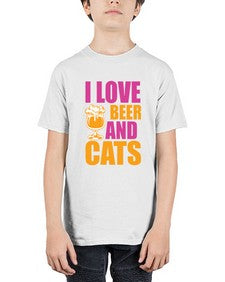 I Love Beer And Cats - cats - Youth Tee Unisex