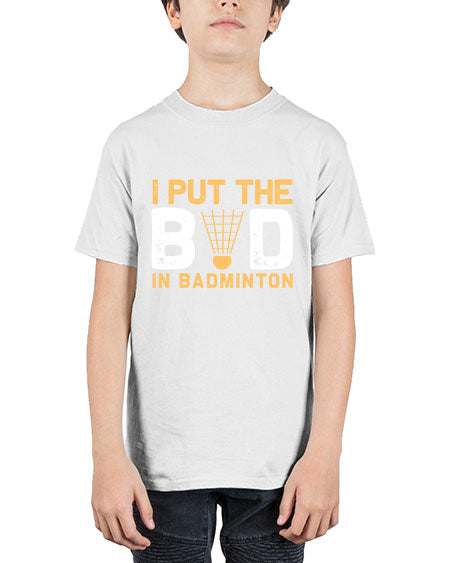 I put the 1097# - badminton - Youth Tee Unisex