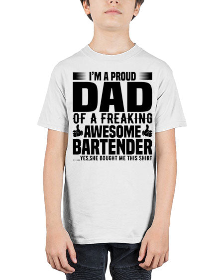 Im a proud dad Style 228# - bartender - Youth Tee Unisex