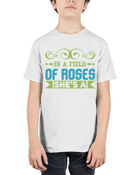 Ina field of Roses shes a wildflower Style 124# - baby - Youth Tee Unisex