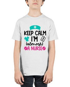 Keep Calm Im Almost A Nurse Style Style 1026# - nurse - Youth Tee Unisex