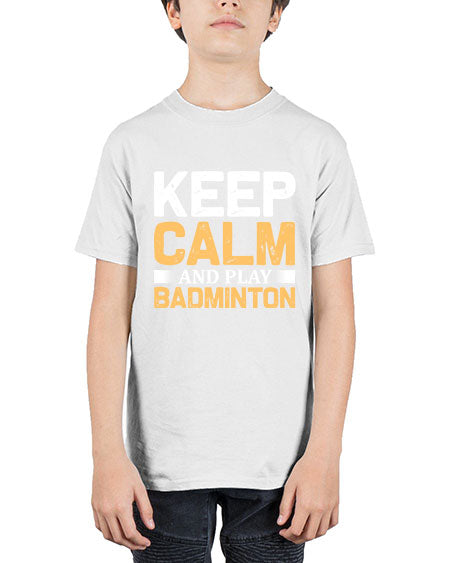 Keep calm 958# - badminton - Youth Tee Unisex