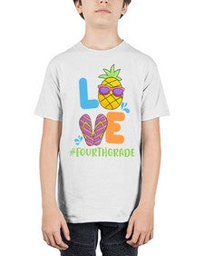 LOVE fourth Grade Summer Pineapple 516# - fourth grade - Youth Tee Unisex