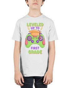 Leveled up to first Grade 467# - first grade - Youth Tee Unisex