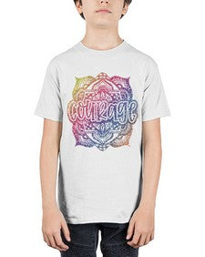 Mandala Courage Rainbow Glitter 758# - mandala - Youth Tee Unisex