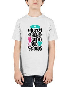Messy Bun Coffee And Style Style 1097# - nurse - Youth Tee Unisex