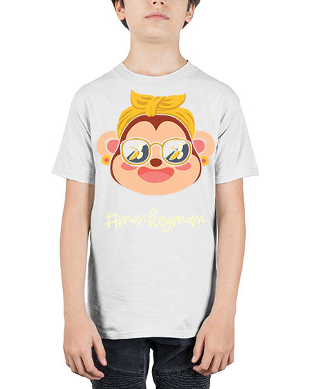 Monkey Mom Banana Glasses 16# - monkey - Youth Tee Unisex
