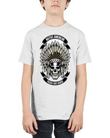Native American Skull 952# - skull and bones - Youth Tee Unisex