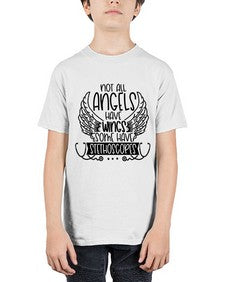 Not All Angels Have Wings Some Have Stethoscopes Style Style 1135# - nurse - Youth Tee Unisex