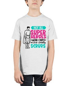 Not All Super Heroes Wear Capes Mine Wears Scrubs Style Style 1136# - nurse - Youth Tee Unisex