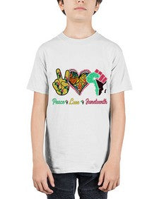 Peace Love Juneteenth Day Fist Png 8# - black juneteenth - Youth Tee Unisex