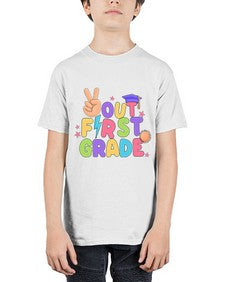 Peace Out first Grade Peace 625# - first grade - Youth Tee Unisex