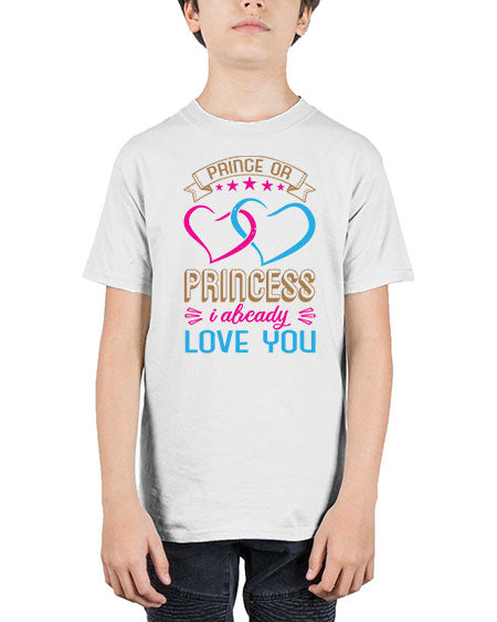 Prince or Princess I already love you Style 194# - baby shower - Youth Tee Unisex