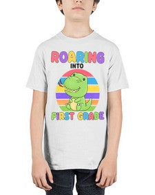 Roaring to first Grade Trex 768# - first grade - Youth Tee Unisex