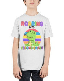 Roaring to second Grade Trex 772# - second grade - Youth Tee Unisex