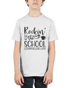 Rockin The School Counselor Life 774# - librarian - Youth Tee Unisex