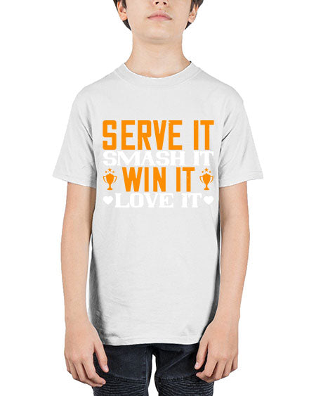Serve it smash it win it love it 1883# - badminton - Youth Tee Unisex