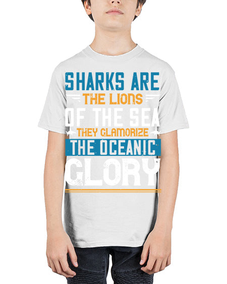 Sharks are the lions of the seaThey glamorize the oceanic glory Style 30# - shark-fish - Youth Tee Unisex