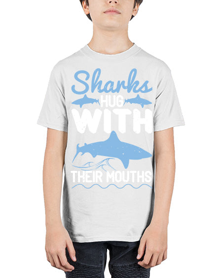 Sharks hug with their mouths Style 22# - shark-fish - Youth Tee Unisex