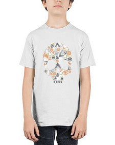 Skull 1068# - skull and bones - Youth Tee Unisex