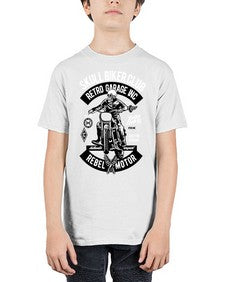 Skull Biker Club 1050# - skull and bones - Youth Tee Unisex