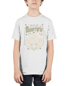 Skull Motorcycle 1060# - skull and bones - Youth Tee Unisex