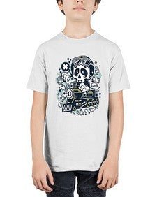 Skull Train 1067# - skull and bones - Youth Tee Unisex
