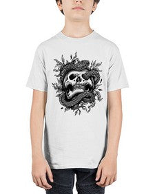 Snake Skull 1095# - skull and bones - Youth Tee Unisex