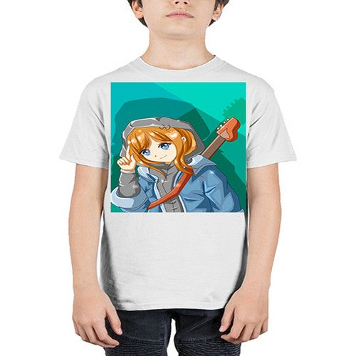Swag and cute girl with a guitar 50# - anime - Youth Tee Unisex